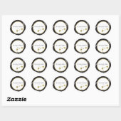 Gold & Black Lips Kiss Chic Modern Glam Beauty Ronde Sticker (Vel)