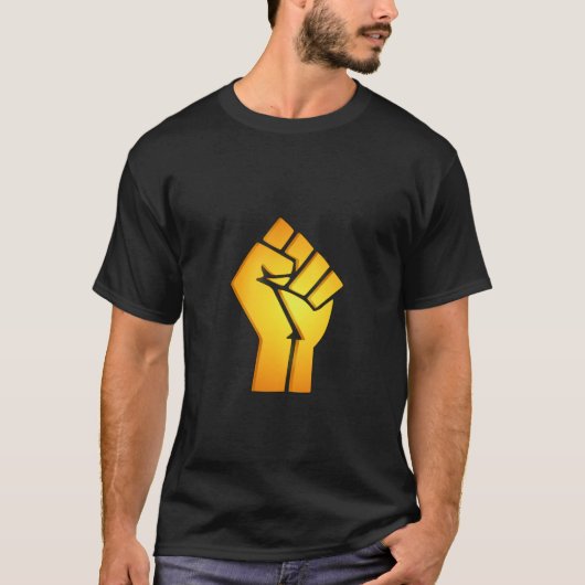 Gold Black Lives Matter Fist T-shirt (Voorkant)