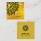 Gold Black Lotus Mandala Yoga Instructor Holistic Vierkante Visitekaartje (Voorkant / Achterkant)