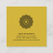 Gold Black Lotus Mandala Yoga Instructor Holistic Vierkante Visitekaartje (Achterkant)