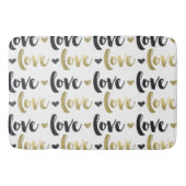 Gold Black Love Heart Badmat (Voorkant)