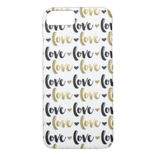 Gold Black Love Heart Case-Mate iPhone Case