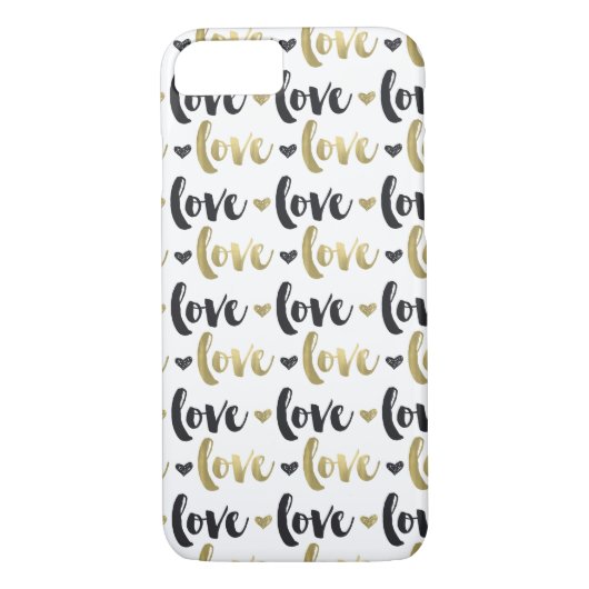 Gold Black Love Heart Case-Mate iPhone Case (Achterkant)