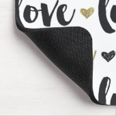 Gold Black Love Heart Muismat (Hoek)