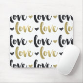 Gold Black Love Heart Muismat (Met muis)