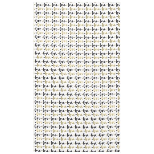 Gold Black Love Heart Tafelkleed (Voorkant)