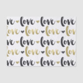 Gold Black Love Heart Tissuepapier (Voorkant)