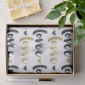 Gold Black Love Heart Tissuepapier (Geschenk)