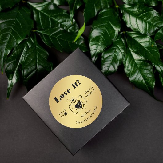 Gold Black Love Snap Label Share Social Media Came