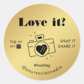 Gold Black Love Snap Label Share Social Media Came (Voorkant)