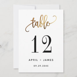 Gold Black Lovely Script Typography Table Number