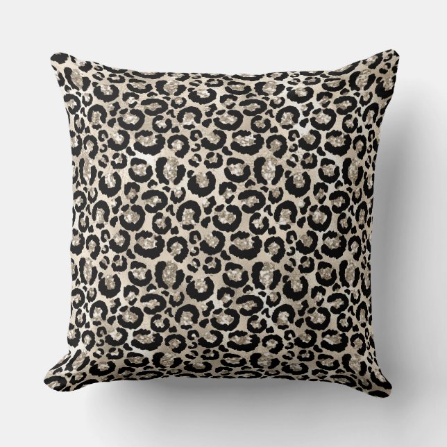 Gold/Black Luxury Animal Print Pillow Kussen (Voorkant)