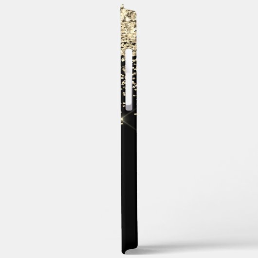 Gold Black Luxury Glitter Sparkle Monogram Case-Mate iPhone Case (Achterkant / Links)