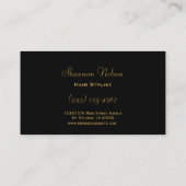 Gold & Black Luxury Hair stylist Salon Tools Visitekaartje (Achterkant)