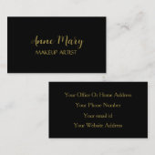 Gold Black Makeup Artist Salon Minimal Modern Visitekaartje (Voorkant / Achterkant)