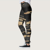 Gold Black Marble Abstract schilderen Leggings (Links)