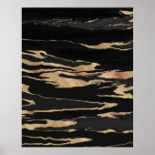 Gold Black Marble Abstract schilderen Poster (Voorkant)