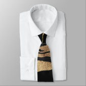 Gold Black Marble Abstract schilderen Stropdas (Gebonden)