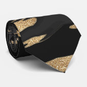 Gold Black Marble Abstract schilderen Stropdas (Opgerold)