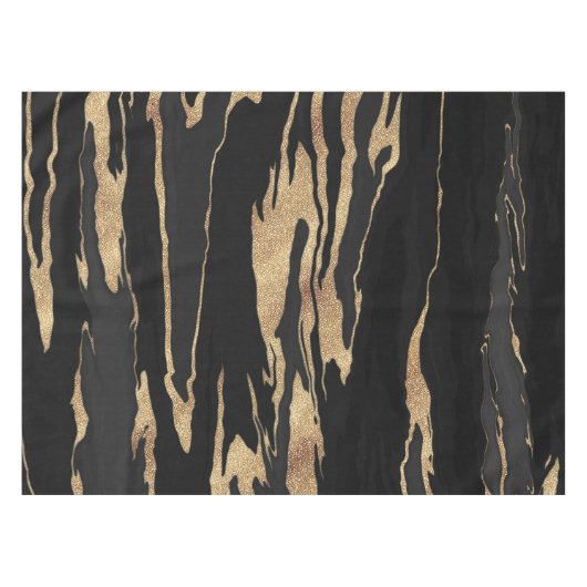 Gold Black Marble Abstract schilderen Tafelkleed (Voorkant (Horizontaal))