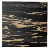 Gold Black Marble Abstract schilderen Tegeltje (Voorkant)
