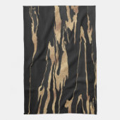 Gold Black Marble Abstract schilderen Theedoek (Verticaal)