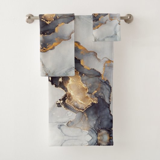 Gold Black Marble  Bad Handdoek (Insitu)