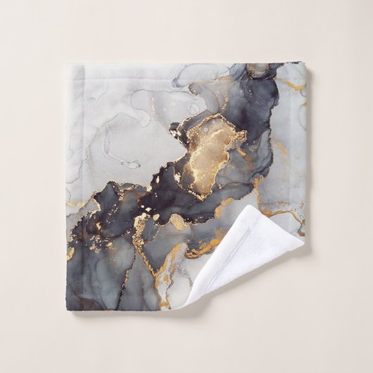 Gold Black Marble Bad Handdoek (Wasdoekje)