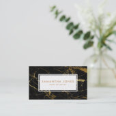 Gold Black Marble maakt artistieke Visitekaartjes  (Staand voorkant)