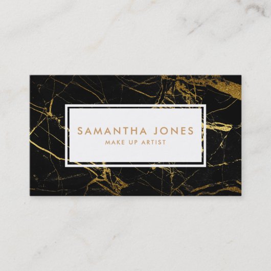 Gold Black Marble maakt artistieke Visitekaartjes  (Voorkant)
