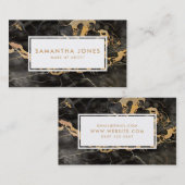 Gold Black Marble maakt artistieke Visitekaartjes  (Voorkant / Achterkant)
