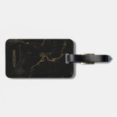 Gold Black Marmer Bagagelabel (Achterkant horizontaal)