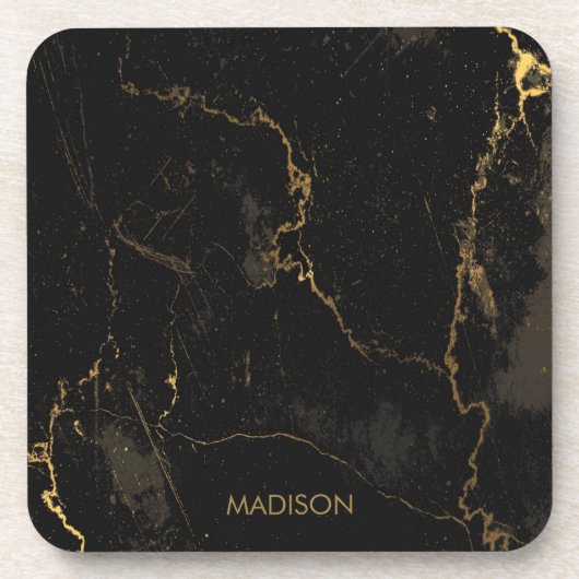 Gold Black Marmer Bier Onderzetter (Voorkant)