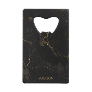 Gold Black Marmer Creditkaart Flessenopener