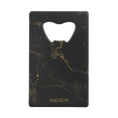 Gold Black Marmer Creditkaart Flessenopener (Achterkant)