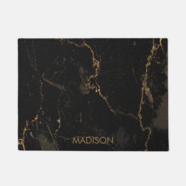 Gold Black Marmer Deurmat (Voorkant)