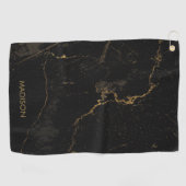 Gold Black Marmer Golfhanddoek (Horizontaal)