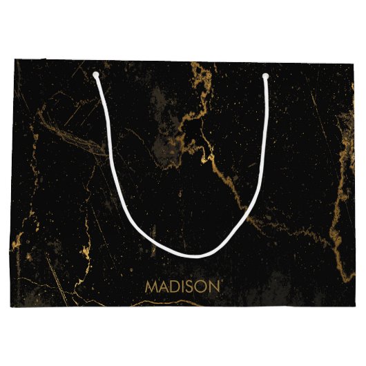 Gold Black Marmer Groot Cadeauzakje (Achterkant)