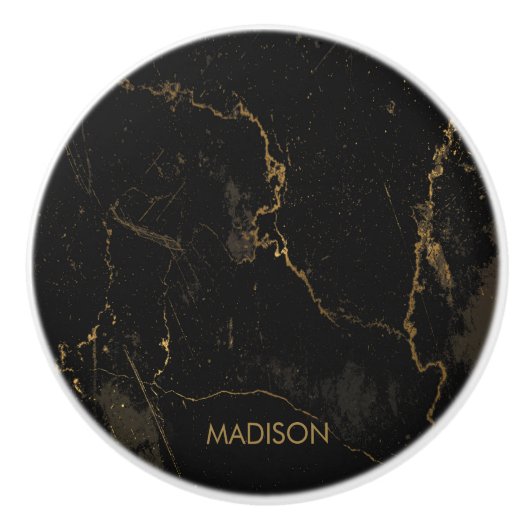 Gold Black Marmer Keramische Knop (Voorkant)