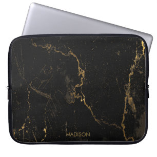 Gold Black Marmer Laptop Sleeve