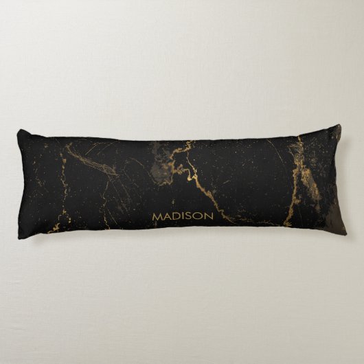 Gold Black Marmer Lichaamskussen (Achterkant)