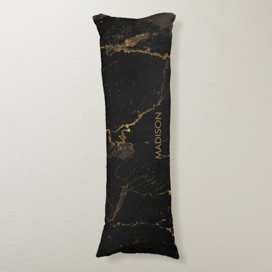 Gold Black Marmer Lichaamskussen (Voorkant Verticaal)