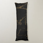 Gold Black Marmer Lichaamskussen (Achterkant (Verticaal))