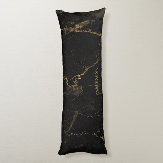 Gold Black Marmer Lichaamskussen (Achterkant (Verticaal))