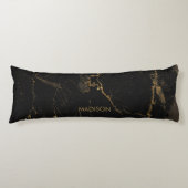 Gold Black Marmer Lichaamskussen (Voorkant)