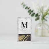 Gold Black Marmer | Lijst van witte marmer Visitekaartje (Staand voorkant)