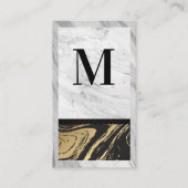 Gold Black Marmer | Lijst van witte marmer Visitekaartje (Voorkant)