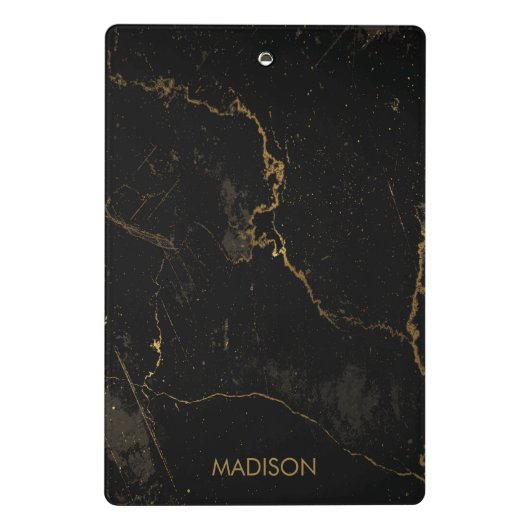 Gold Black Marmer Mini Klembord (Achterkant)