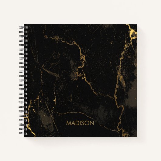 Gold Black Marmer Notitieboek (Voorkant)