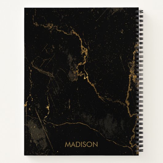 Gold Black Marmer Notitieboek (Achterkant)